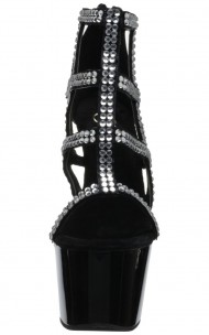 Pleaser - ADORE-798 Rhinestone Embellished Cage Bootie Sandal