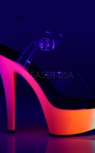Pleaser - RAINBOW-208UV  PF Ankle Strap Sandal, Neon UV Reactive