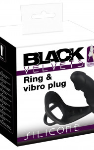 Black Velvets - Black Velvets Pierścień z korkiem analnym i wibracjami