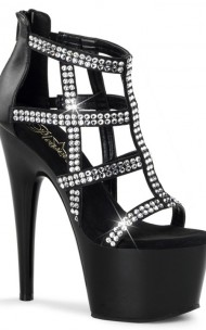 Pleaser - ADORE-798 Rhinestone Embellished Cage Bootie Sandal