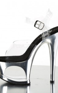 Pleaser - MOON-708 Silver Cut-Out PF Ankle Strap Sandal