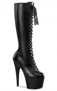 Pleaser - ADORE-2023PU PF Lace-up Stretch Knee Boot