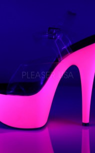 Pleaser - ADORE-708UV 7 Inch Neon Bottom Ankle Strap PF Sandal
