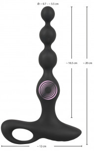 Black Velvets - Koraliki analne z wibracjami 20 cm Black Velvet